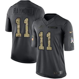 Superb Lions #11 Kalif Raymond Black Youth Stitched NFL Limited Rush Jersey