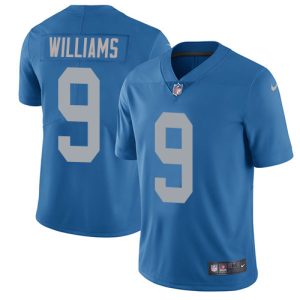Exquisite Lions #9 Jameson Williams Blue Throwback Youth Stitched NFL Vapor Untouchable Limited Jersey