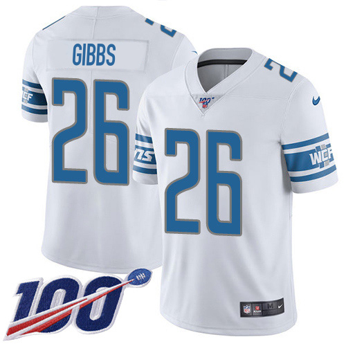 Exquisite Lions #26 Jahmyr Gibbs White Youth Stitched NFL 100th Season Vapor Untouchable Limited Jersey