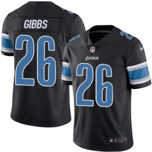 Finest Lions #26 Jahmyr Gibbs Black Youth Stitched NFL Limited Rush Jersey