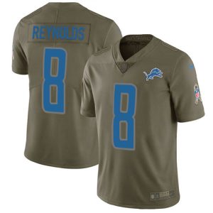 Superb Lions #8 Josh Reynolds Olive Youth Stitched NFL Limited 2017 Salute To Service Jersey