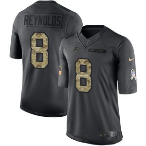 High quality Lions #8 Josh Reynolds Black Youth Stitched NFL Limited 2016 Salute to Service Jersey
