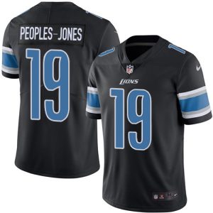 Superb Lions #19 Donovan Peoples-Jones Black Youth Stitched NFL Limited Rush Jersey