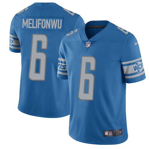 Premium Lions #6 Ifeatu Melifonwu Blue Team Color Youth Stitched NFL Vapor Untouchable Limited Jersey