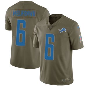 Premium Lions #6 Ifeatu Melifonwu Olive Youth Stitched NFL Limited 2017 Salute To Service Jersey