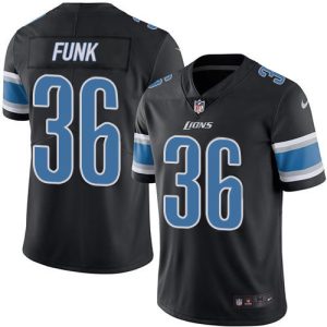 Gorgeous Lions #36 Jake Funk Black Youth Stitched NFL Limited Rush Jersey