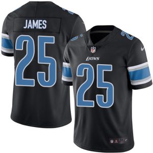 High quality Lions #25 Craig James Black Youth Stitched NFL Limited Rush Jersey