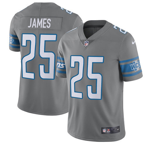 Gorgeous Lions #25 Craig James Gray Youth Stitched NFL Limited Rush Jersey