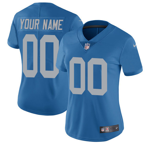 Marvelous Detroit Lions Customized Blue Alternate Stitched Vapor Untouchable Limited Women's NFL Jersey