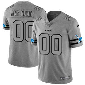 Exquisite Detroit Lions Custom Men's  Gray Gridiron II Vapor Untouchable Limited NFL Jersey