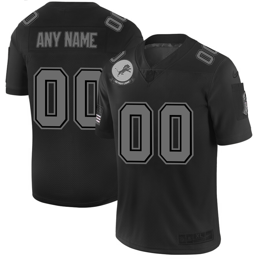 Premium Detroit Lions Custom Men's Black 2019 Salute to Service Limited Stitched NFL Jersey