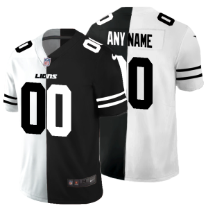 Marvelous Detroit Lions Custom Men's Black V White Peace Split  Vapor Untouchable Limited NFL Jersey