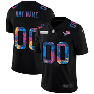 High quality Detroit Lions Custom Men's  Multi-Color Black 2020 NFL Crucial Catch Vapor Untouchable Limited Jersey