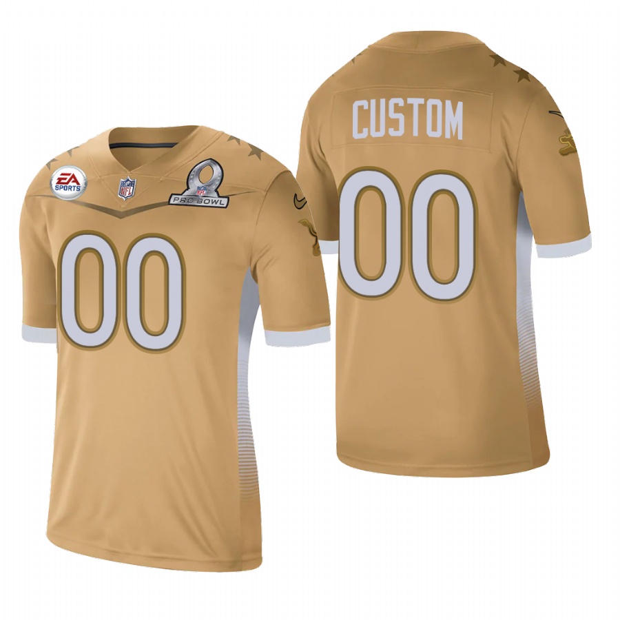Superior Detroit Lions Custom 2021 NFC Pro Bowl Game Gold NFL Jersey