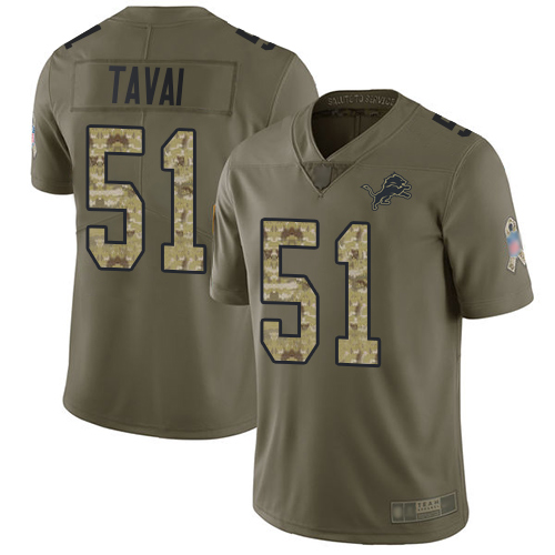 Finest Lions #51 Jahlani Tavai Olive/Camo Men's Stitched NFL Limited 2017 Salute To Service Jersey