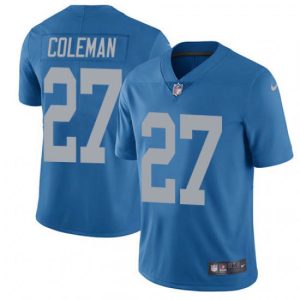 Outstanding Lions #27 Justin Coleman Blue Throwback Men's Stitched NFL Vapor Untouchable Limited Jersey