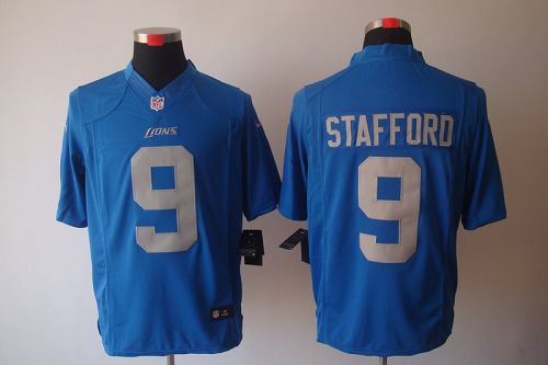Marvelous Lions #9 Matthew Stafford Blue Alternate Throwback Men's Stitched NFL Limited Jersey