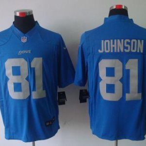 Exquisite Lions #81 Calvin Johnson Blue Alternate Throwback Men's Stitched NFL Limited Jersey