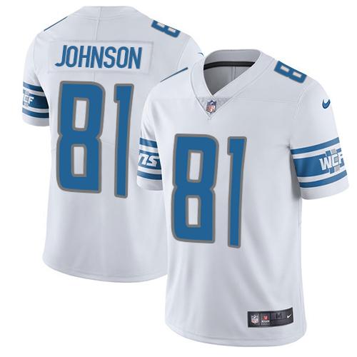 Superior Lions #81 Calvin Johnson White Men's Stitched NFL Vapor Untouchable Limited Jersey