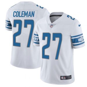 Exceptional Lions #27 Justin Coleman White Men's Stitched NFL Vapor Untouchable Limited Jersey