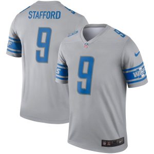 High quality Detroit Lions #9 Matthew Stafford Inverted Legend Jersey Gray