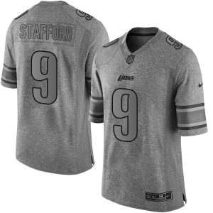 High quality Lions #9 Matthew Stafford Gray Men's Stitched NFL Limited Gridiron Gray Jersey