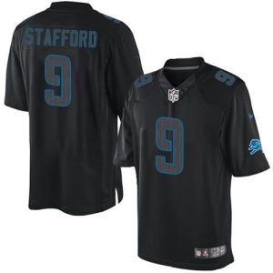 Outstanding Lions #9 Matthew Stafford Black Men's Stitched NFL Impact Limited Jersey