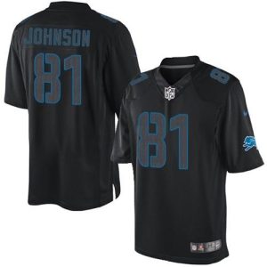 Gorgeous Lions #81 Calvin Johnson Black Men's Stitched NFL Impact Limited Jersey