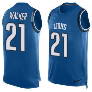 High quality Lions #21 Tracy Walker Blue Team Color Men's Stitched NFL Limited Tank Top Jersey