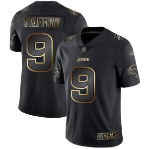 Superior Lions #9 Matthew Stafford Black/Gold Men's Stitched NFL Vapor Untouchable Limited Jersey