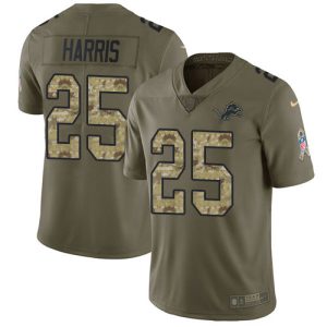 Superior Lions #25 Will Harris Olive/Camo Men's Stitched NFL Limited 2017 Salute To Service Jersey