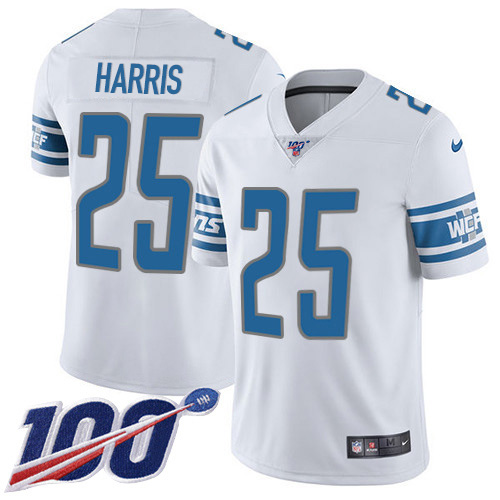 Exquisite Lions #25 Will Harris White Men's Stitched NFL 100th Season Vapor Untouchable Limited Jersey