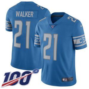 Outstanding Lions #21 Tracy Walker Blue Team Color Men's Stitched NFL 100th Season Vapor Untouchable Limited Jersey