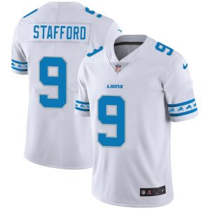 Finest Detroit Lions #9 Matthew Stafford White Team Logo Vapor Limited NFL Jersey