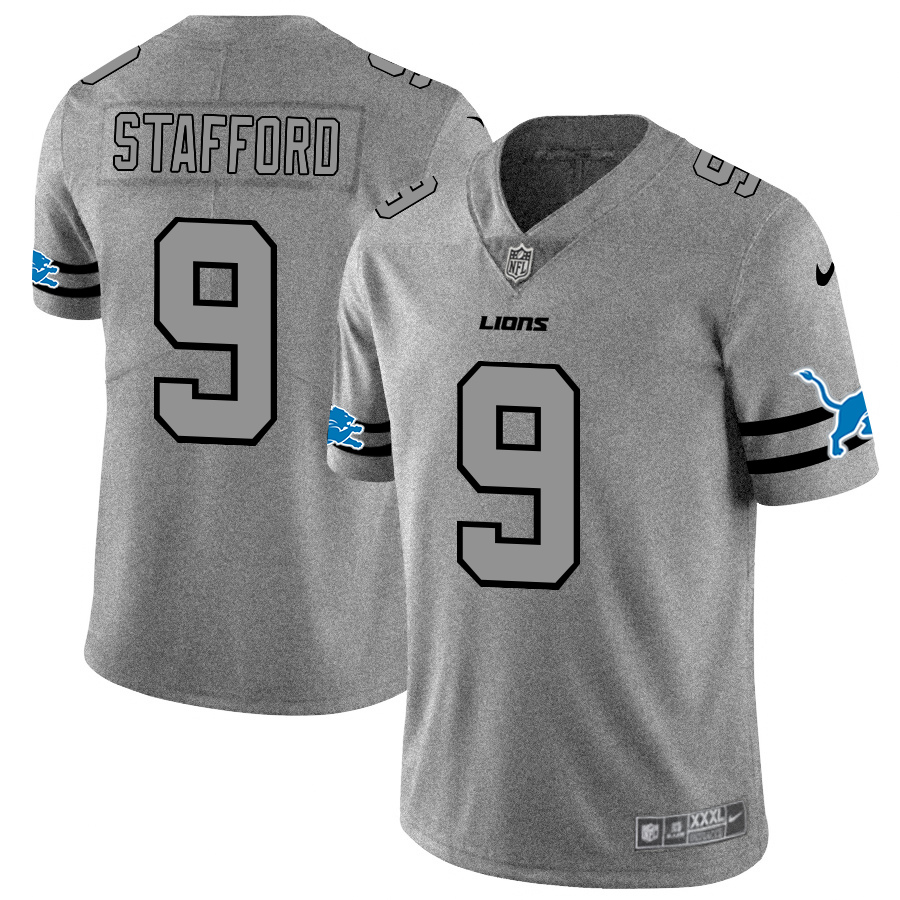 Superb Detroit Lions #9 Matthew Stafford Men's Gray Gridiron II Vapor Untouchable Limited NFL Jersey