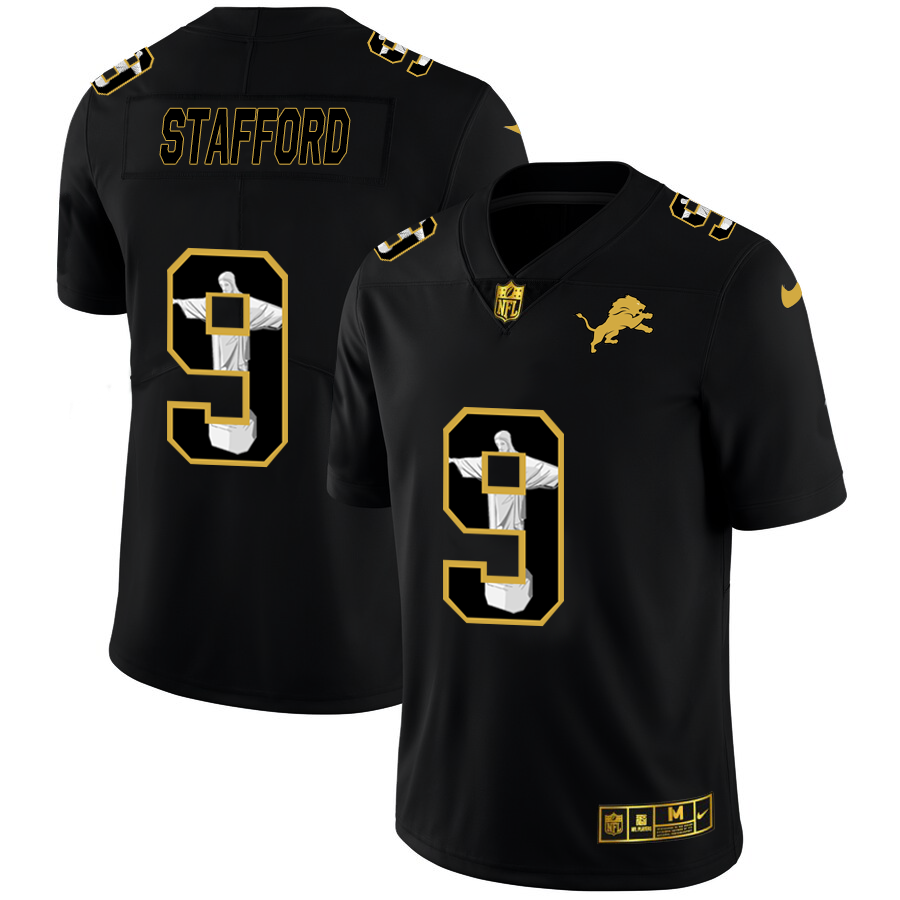 Superior Detroit Lions #9 Matthew Stafford Men's Carbon Black Vapor Cristo Redentor Limited NFL Jersey