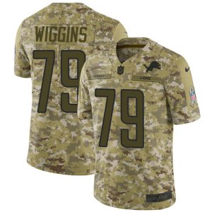 Gorgeous Lions #79 Kenny Wiggins Camo Men's Stitched NFL Limited 2018 Salute To Service Jersey