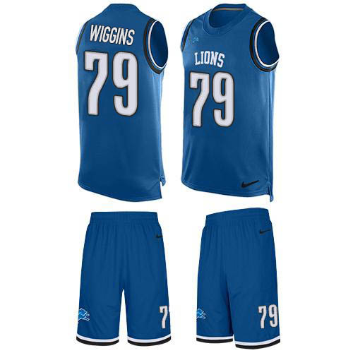 Premium Lions #79 Kenny Wiggins Blue Team Color Men's Stitched NFL Limited Tank Top Suit Jersey