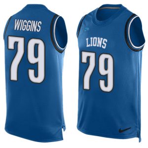 Premium Lions #79 Kenny Wiggins Blue Team Color Men's Stitched NFL Limited Tank Top Jersey