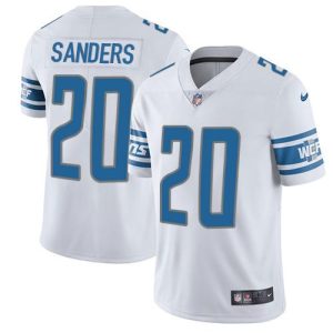 Finest Lions #20 Barry Sanders White Men's Stitched NFL Vapor Untouchable Limited Jersey