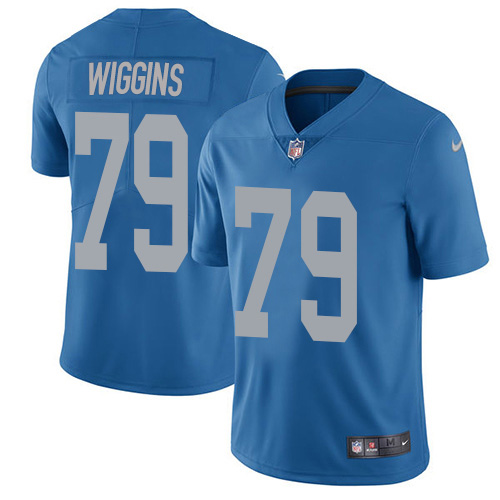 Superb Lions #79 Kenny Wiggins Blue Throwback Men's Stitched NFL Vapor Untouchable Limited Jersey