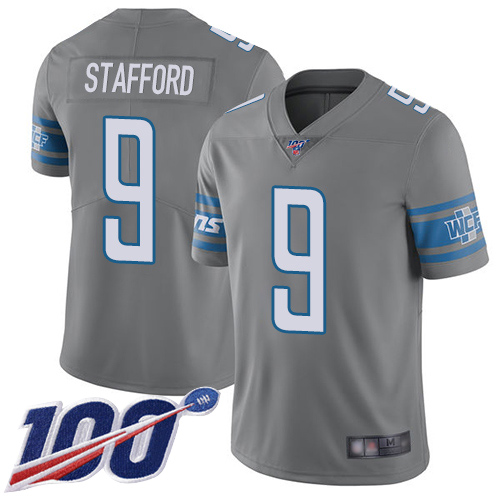 Exquisite Lions #9 Matthew Stafford Gray Men's Stitched NFL Limited Rush 100th Season Jersey