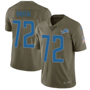 High quality Lions #72 Halapoulivaati Vaitai Olive Men's Stitched NFL Limited 2017 Salute To Service Jersey