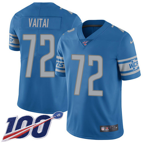 Superb Lions #72 Halapoulivaati Vaitai Blue Team Color Men's Stitched NFL 100th Season Vapor Untouchable Limited Jersey