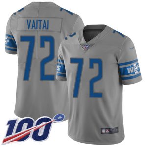 Finest Lions #72 Halapoulivaati Vaitai Gray Men's Stitched NFL Limited Inverted Legend 100th Season Jersey