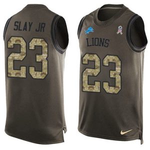 Premium Lions #23 Darius Slay Jr Green Men's Stitched NFL Limited Salute To Service Tank Top Jersey