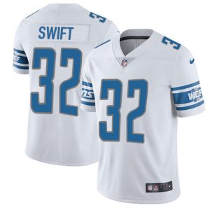 Gorgeous Lions #32 D'Andre Swift White Men's Stitched NFL Vapor Untouchable Limited Jersey
