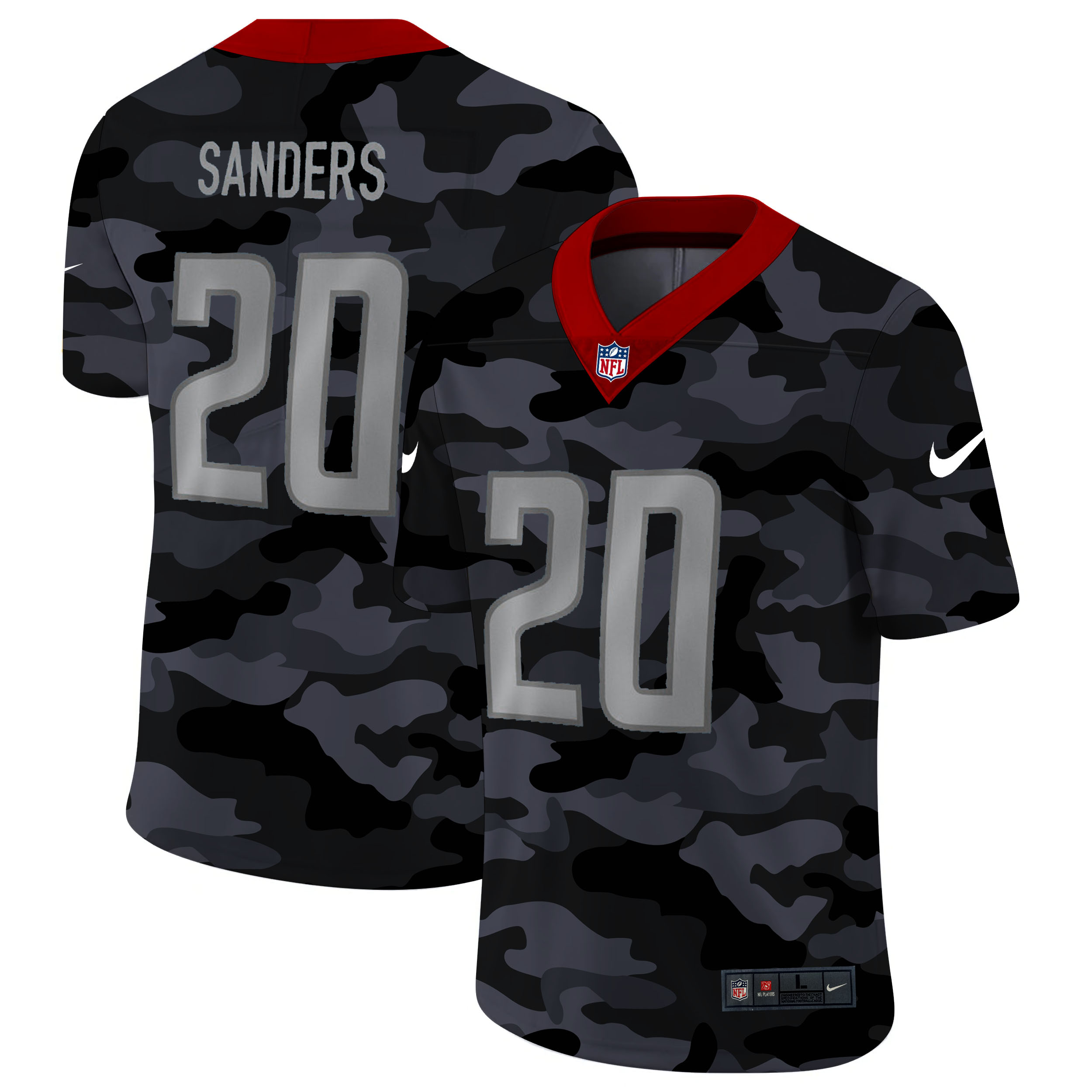 Gorgeous Detroit Lions #20 Barry Sanders Men's 2020 Black CAMO Vapor Untouchable Limited Stitched NFL Jersey