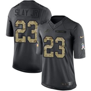 Superior Lions #23 Darius Slay Jr Black Men's Stitched NFL Limited 2016 Salute To Service Jersey