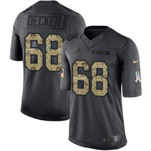 Marvelous Lions #68 Taylor Decker Black Men's Stitched NFL Limited 2016 Salute To Service Jersey